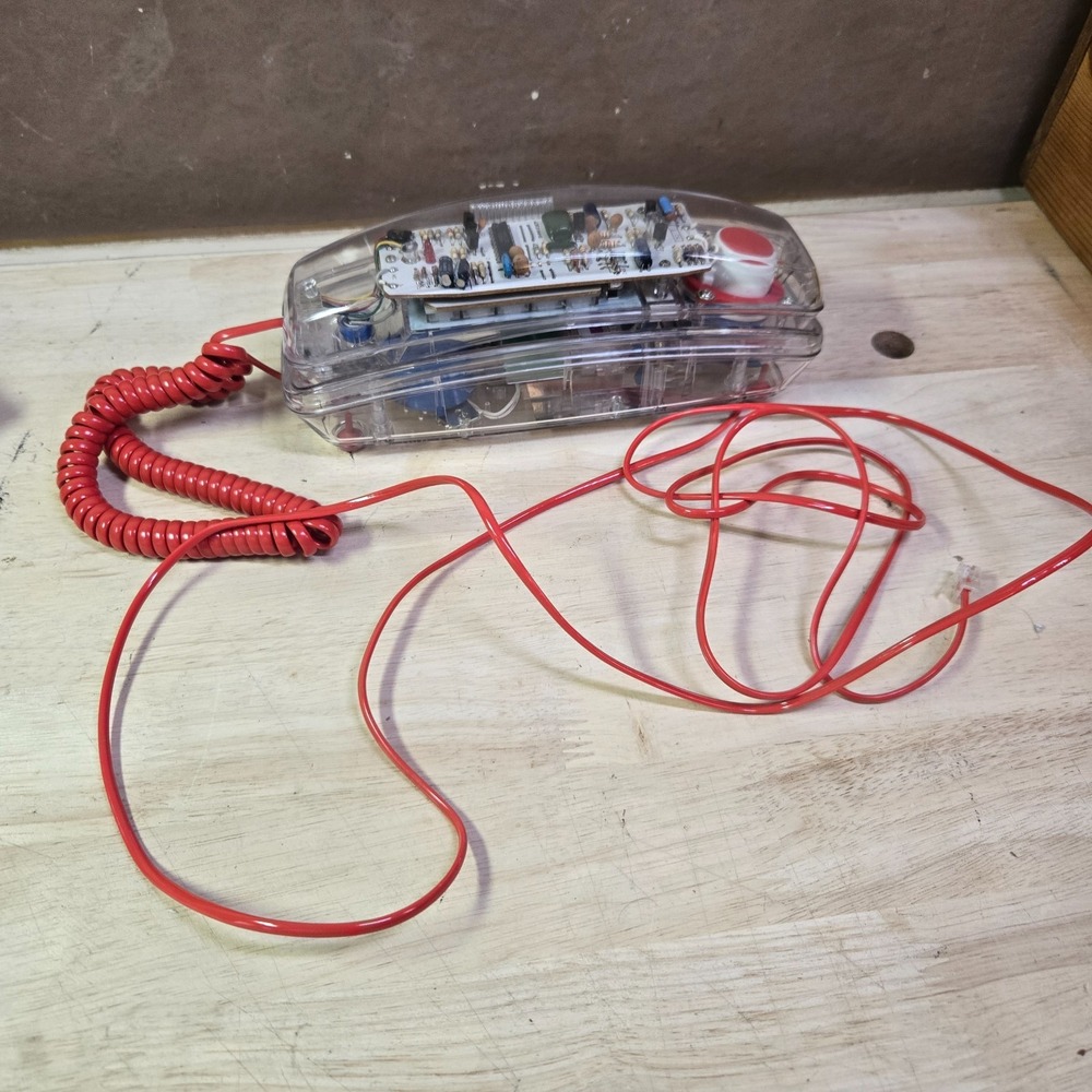 Vintage Clear Transparent Push Button Telephone Model 911 Lonestar Mint conditio
